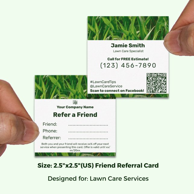 Square Business Promo - Lawn Care Friend Referral Card (Square Business Promo - Lawn Care Friend Referral Card; Size: 2.5 x 2.5 Inch)