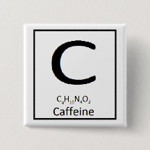 Square caffeine button, 2 in.