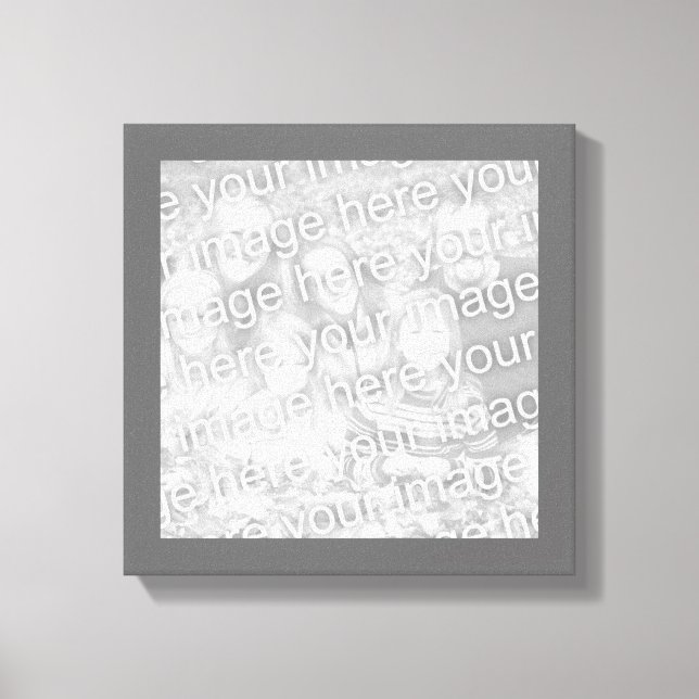 Square Charcoal Border Photo Canvas Print (Front)