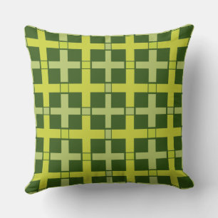 Square Check Pattern Green Green Cushion
