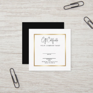 Square Chic Black and Gold Salon Gift Certificate