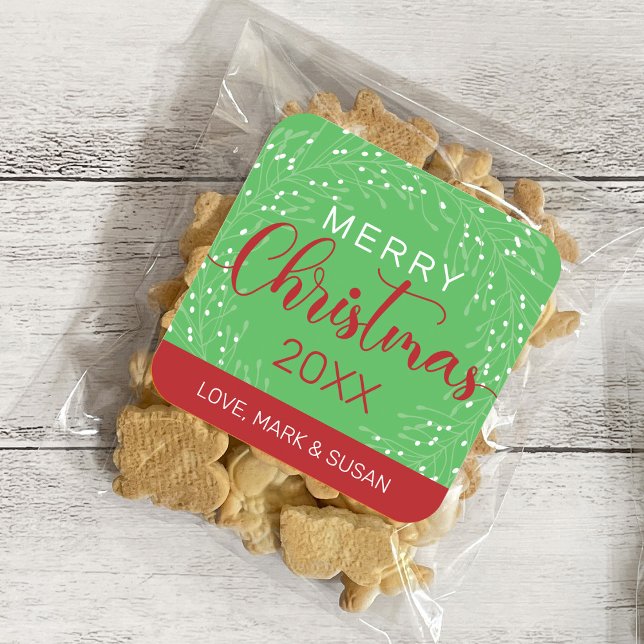 Square Christmas Stickers (Green) (Creator Uploaded)