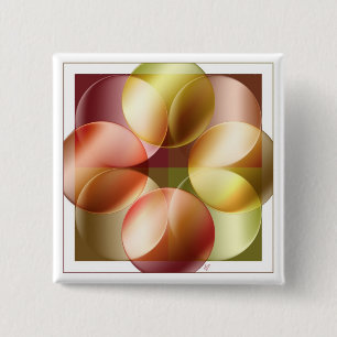 Square Circles 15 Cm Square Badge