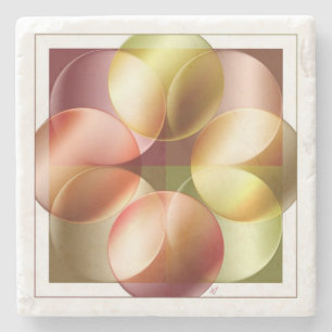 Square Circles Stone Coaster