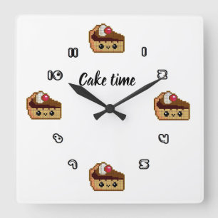 Square clock of wall CAKE TIME