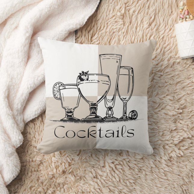 Square Cocktails Pillow (Blanket)