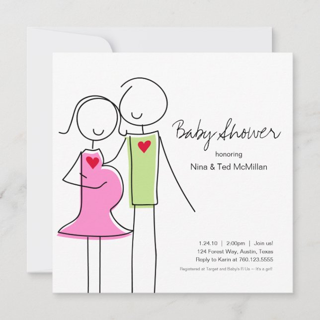 Square Coed Baby Shower Invitations, 5x5 Invitation (Front)