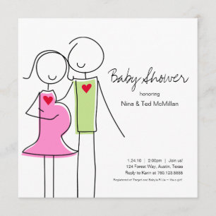 Square Coed Baby Shower Invitations, 5x5 Invitation
