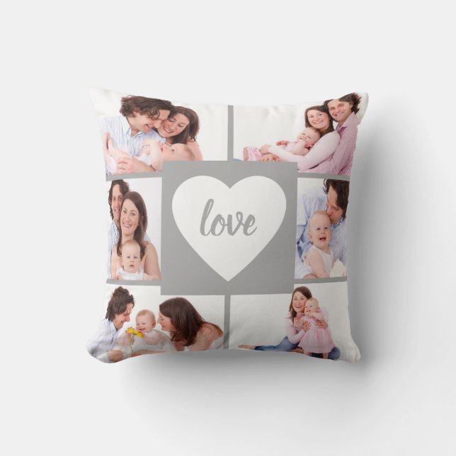 Square Collage Custom Photo Cushion (Front)