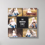 Square Collage Custom Photo Wrapped Canvas<br><div class="desc">Personalise this canvas with your wedding photos to create a wall art to treasure forever. Background colour can be customised online (to any colour!</div>