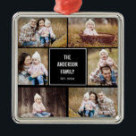 Square Collage Editable Colour Photo Ornament<br><div class="desc">Keep your keys safe and spectacular with a personalised keychain. Designed by Berry Berry Sweet,  Modern Stationery and Personalised Gifts. Visit our website at www.berryberrysweet.com to see our full product lines.</div>