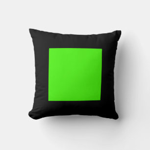 Square Colours - Chartreuse on Black Cushion