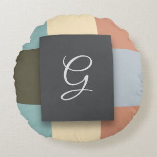 square colours round cushion