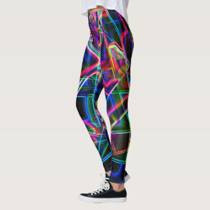 Square corners and neon colorful spots leggings