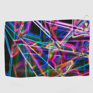 Square corners and neon colourful spots golf towel