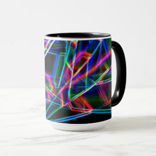 Square corners and neon colourful spots mug