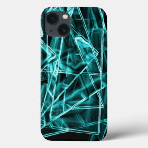 Square corners and 'neon' cyan or sky blue stains iPhone 13 case