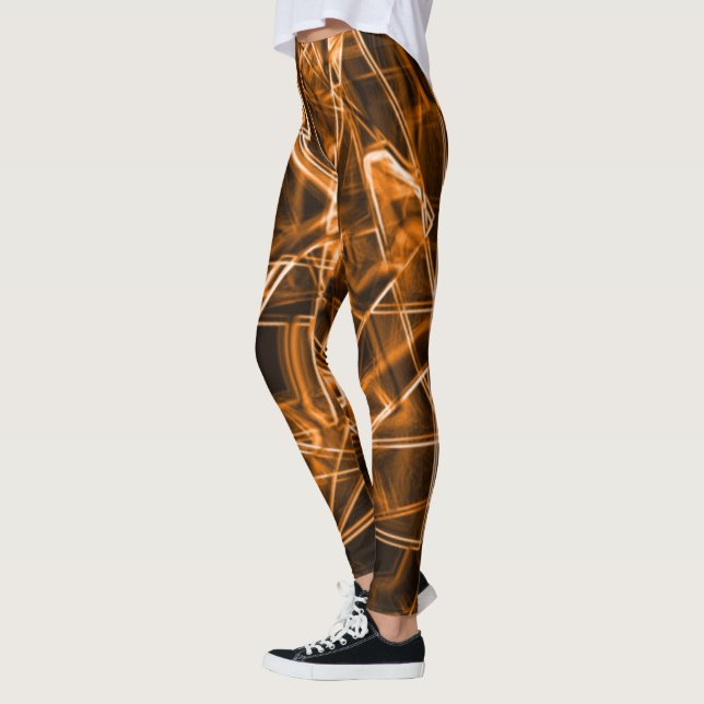 Square corners and 'neon' orange spots leggings (Left)