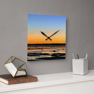 square crescent moon clock