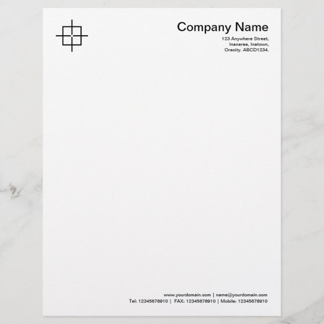Square Crosshairs - Black Letterhead Design (Front)