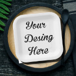 Square Custom Bridal Shower Paper Plates<br><div class="desc">Minimal and unique basic bridal brunch paper plates for your bridal shower. the brunch paper plates are easily customisable with your name in a serif style featuring the Brunch and Bubbly in calligraphy script.</div>