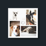 Square Custom Family Pet 4-Photo Canvas Print<br><div class="desc">Capture the year's memories in a customisable square print with four of your favourite pet photos,  name and year.</div>