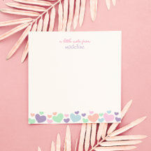 Square Cute Colourful Heart Girly Script Stationar