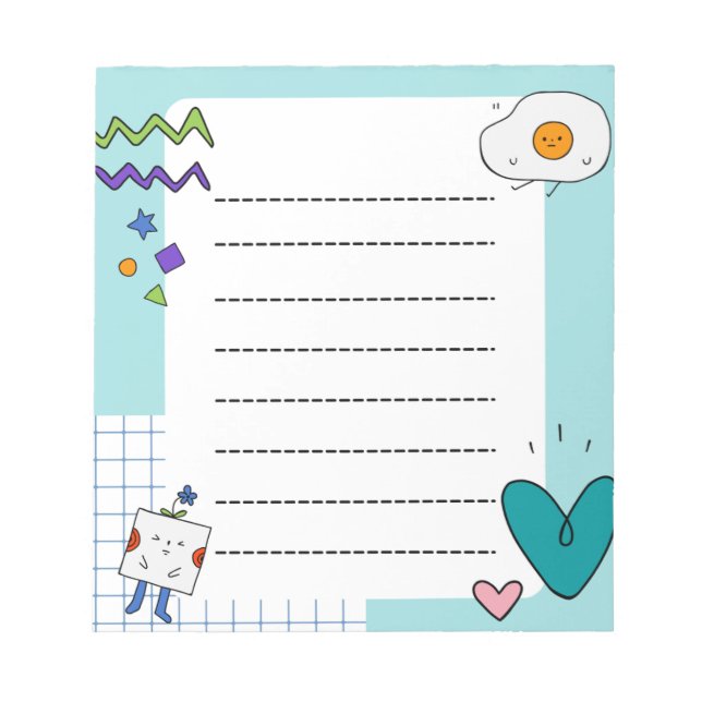 Square Cute Doodle Cartoon Memo Notes (Front)