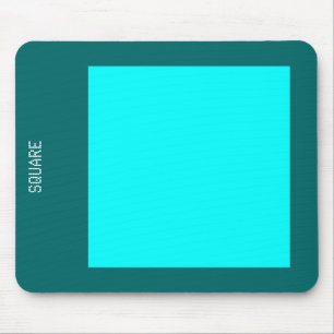 Square - Cyan and Moss Green Mouse Pad