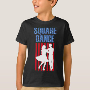 Square Dance American Patriotic Flag Western T-Shirt