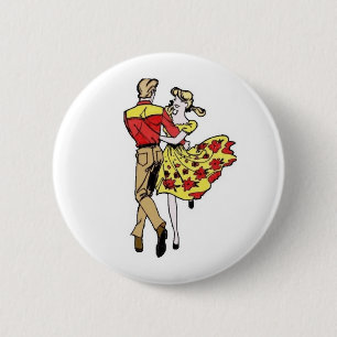 Square Dance Couple 6 Cm Round Badge