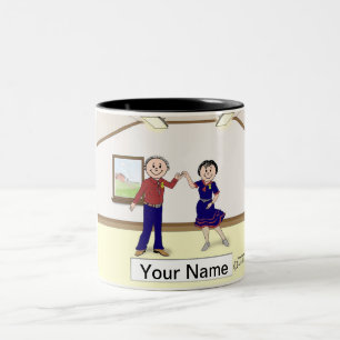 Square Dance Couple Two-Tone Coffee Mug
