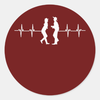 Square Dance Cowboy Western Dance Teacher Dancing Classic Round Sticker