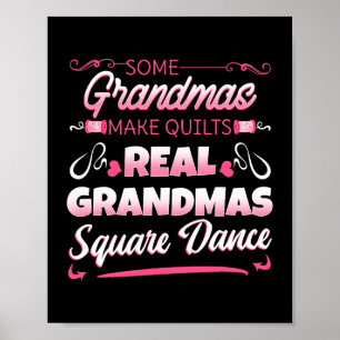 Square Dance Four Couples Folk Dancer Grandma Gran Poster