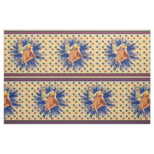 Square Dance Swing Dance Couple Star Stripe 9" Fabric