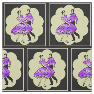 Square Dancers Country Dancers Wearing PurpleCheck Fabric