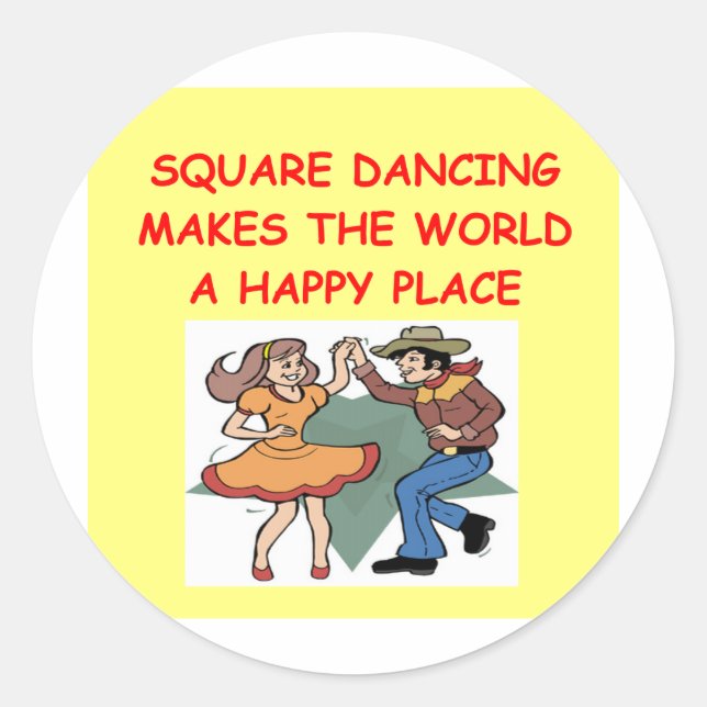 square dancing classic round sticker (Front)