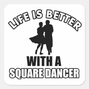 Square dancing designs sticker
