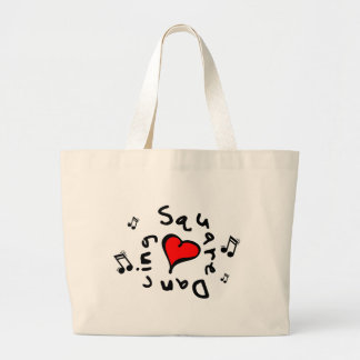 Square Dancing I Heart-Love Gift Large Tote Bag