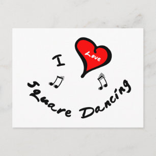 Square Dancing Items - I Heart Square Dancing Postcard