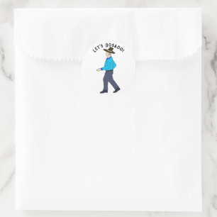 Square Dancing Man Classic Round Sticker