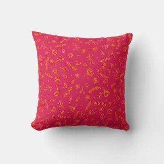 Square decorative cushion with botanical print