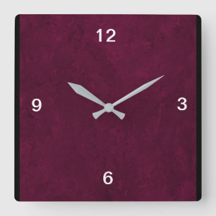 Square Deep Red Designer Clock