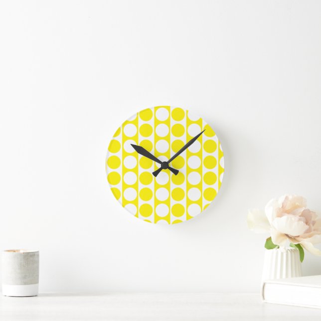 Square Dot Custom Pattern Round Clock (Home)