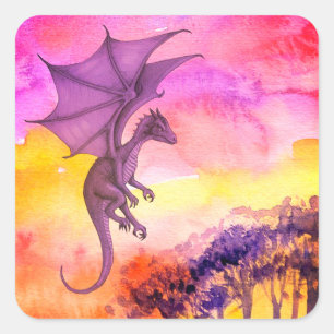 Square Dragon Sticker