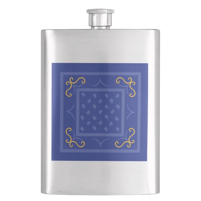 Square Drops Hip Flask (Front)