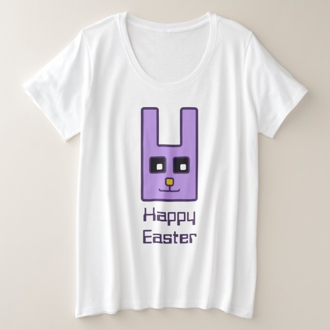 Square Easter Bunny Plus Size T-Shirt (Design Front)