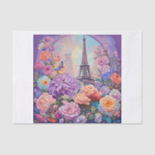Square Eiffel Tower Pastel Decoupage Paper