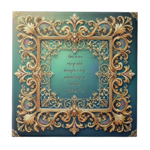 Square Filigree Frame Customisable Bible Verses Tile