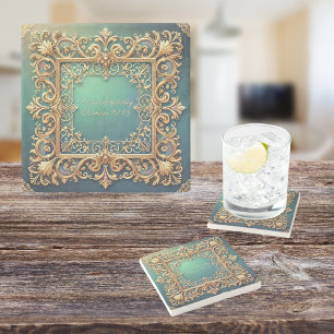 Square Fillagree Frame Customisable  Stone Coaster
